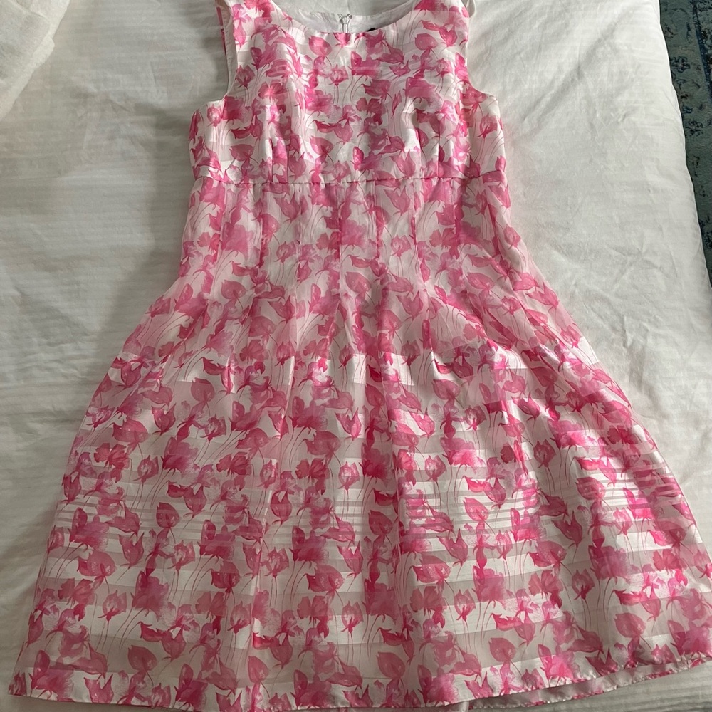 Chetta B Pink Floral Sleeveless Wedding Guest Dress